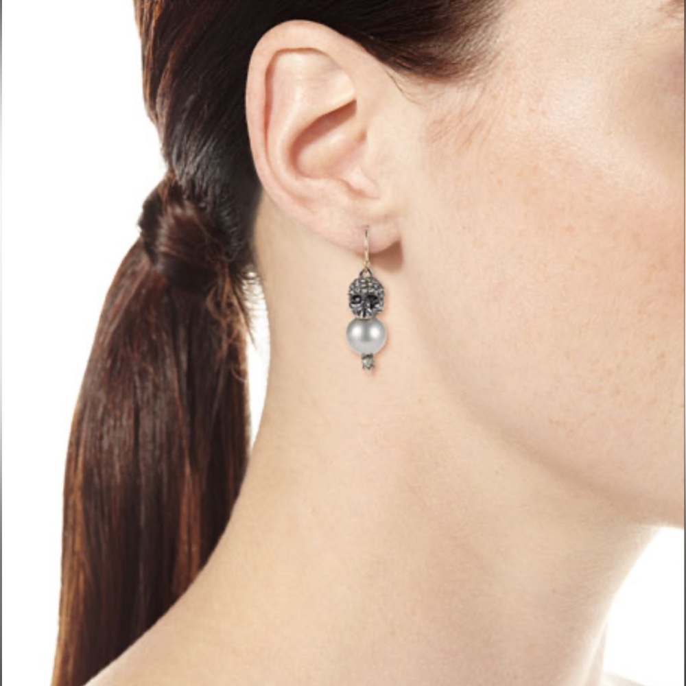 Alexis Bittar Silver and Gold Skull Earrings - Picture 3 of 7